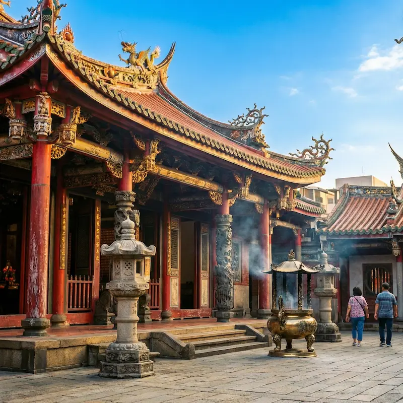 Traditional temple in Taiwan showcasing historic architecture and cultural heritage