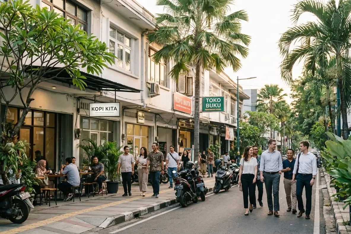 Expat teacher enjoying street cafe culture in Indonesia | myTEFL Lifestyle