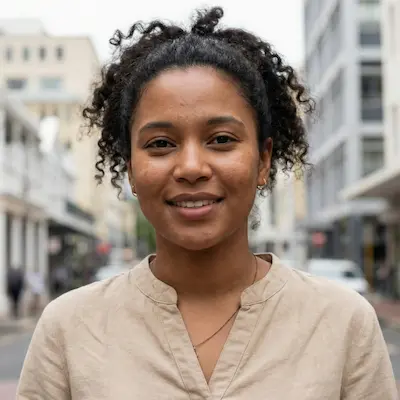 Riya from South Africa, TEFL intern, smiling outdoors during her international teaching placement with myTEFL